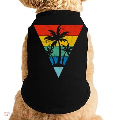 Palm Trees Retro Triangle Sunset Doggie Tank