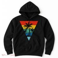 Palm Trees Retro Triangle Sunset Hoodie thumb 0