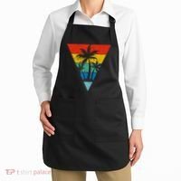 Palm Trees Retro Triangle Sunset Apron thumb 2