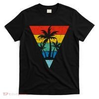 Palm Trees Retro Triangle Sunset T-Shirt thumb 0