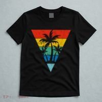 Palm Trees Retro Triangle Sunset T-Shirt thumb 5