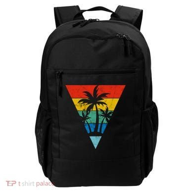 Palm Trees Retro Triangle Sunset Backpack