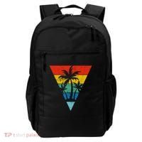 Palm Trees Retro Triangle Sunset Backpack thumb 0