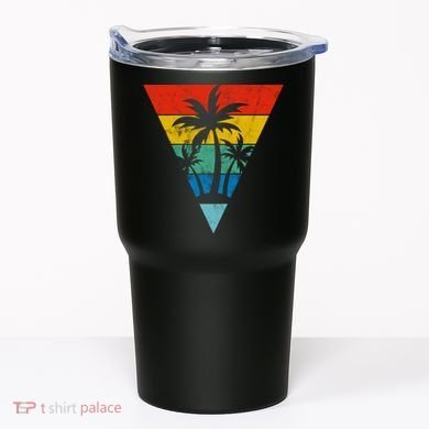Palm Trees Retro Triangle Sunset Tumbler