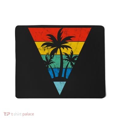 Palm Trees Retro Triangle Sunset Mousepad