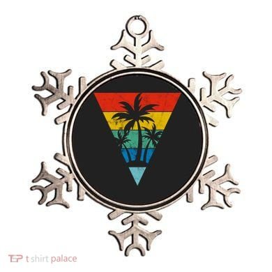 Palm Trees Retro Triangle Sunset Ornament