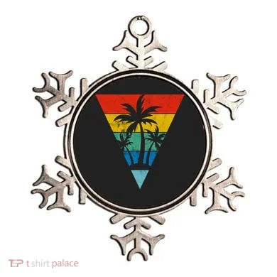 Palm Trees Retro Triangle Sunset Ornament