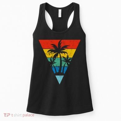 Palm Trees Retro Triangle Sunset Women's Tank Top