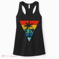 Palm Trees Retro Triangle Sunset Women's Tank Top thumb 0