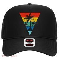 Palm Trees Retro Triangle Sunset Hat thumb 0