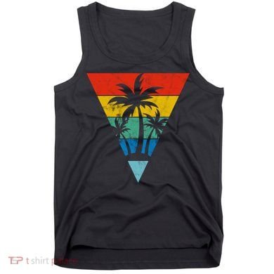 Palm Trees Retro Triangle Sunset Tank Top