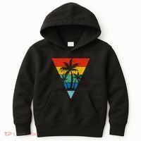 Palm Trees Retro Triangle Sunset Kids Hoodie thumb 0