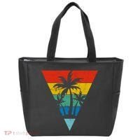 Palm Trees Retro Triangle Sunset Tote Bag thumb 0