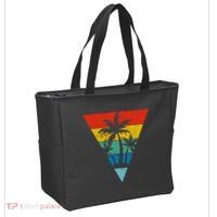 Palm Trees Retro Triangle Sunset Tote Bag thumb 2