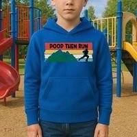 Poop Then Run Running Jogging Endurance Training Athlete Gift Kids Hoodie thumb 2