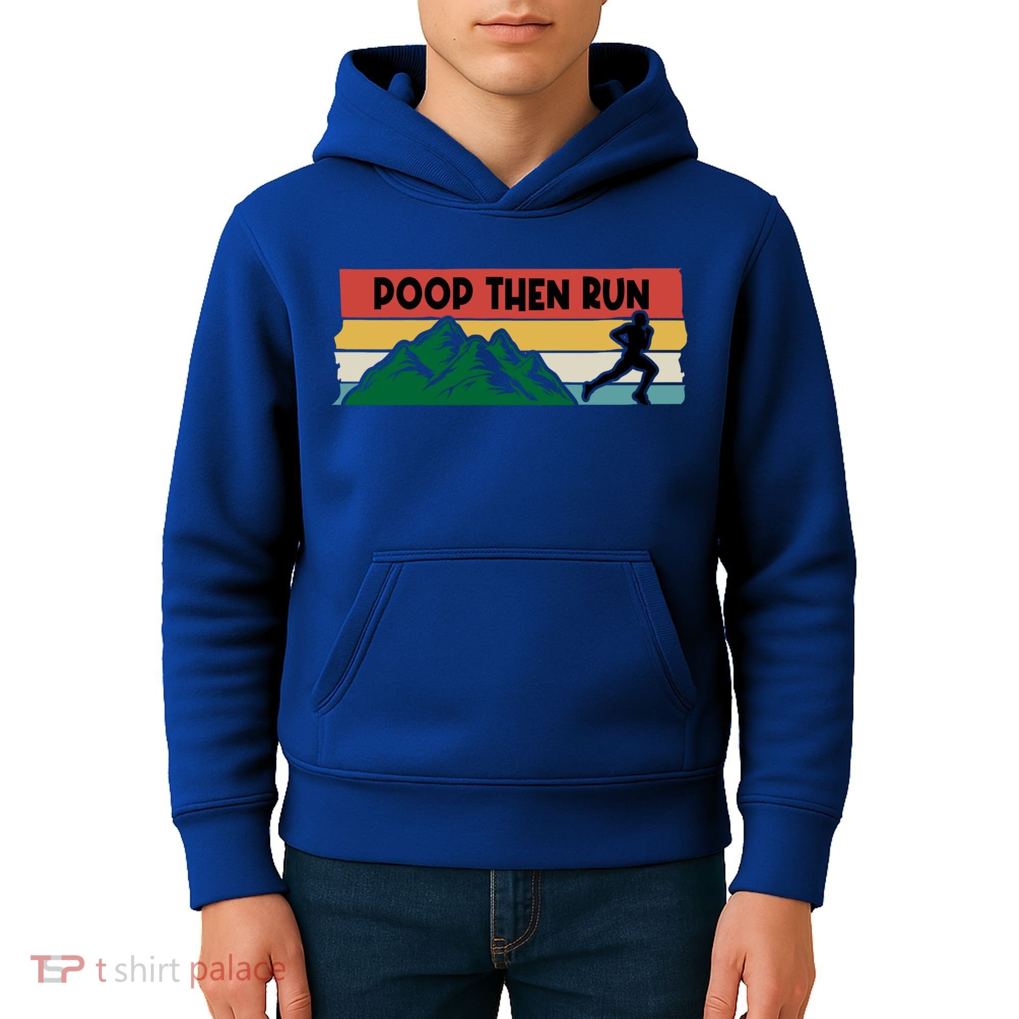 Poop Then Run Running Jogging Endurance Training Athlete Gift Kids Hoodie
