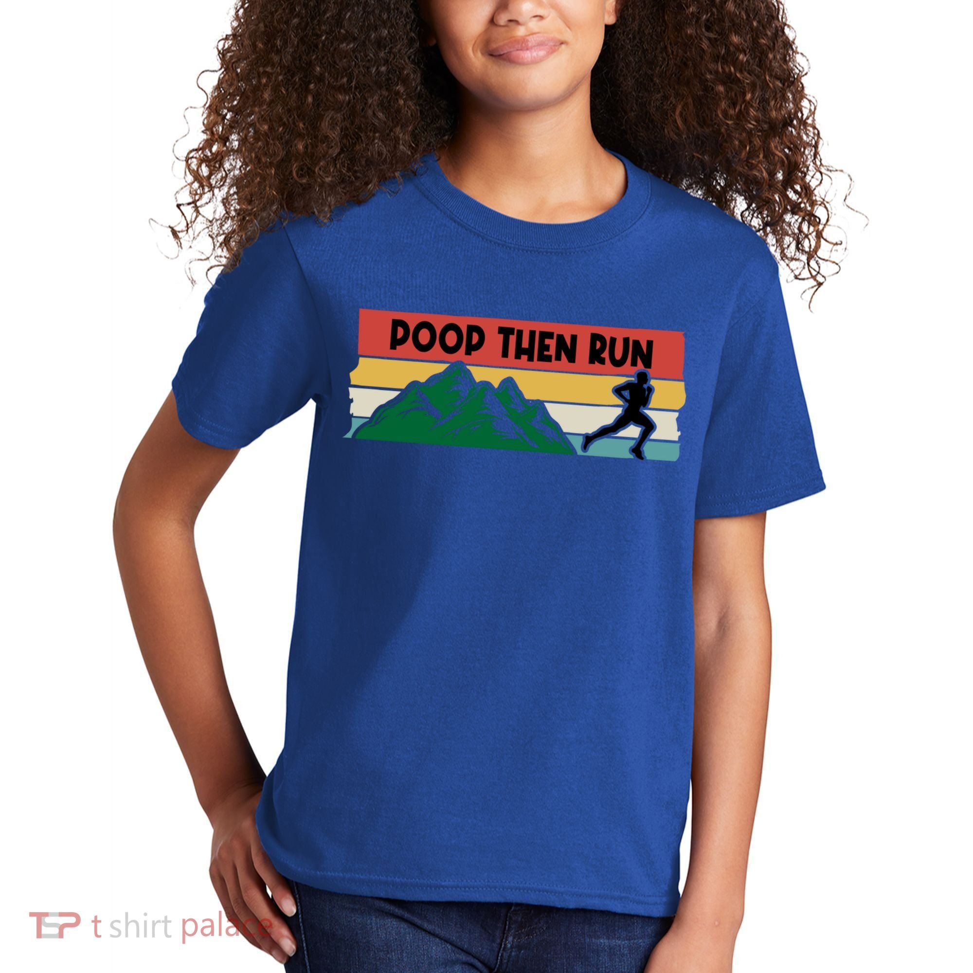 Poop Then Run Running Jogging Endurance Training Athlete Gift Kids T-Shirt