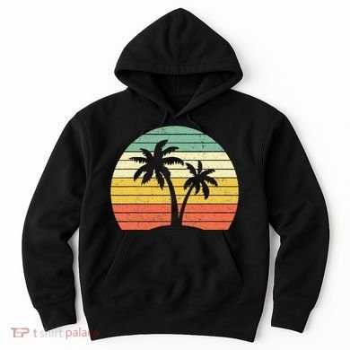 Palm Tree Retro Tropical Beach Hoodie