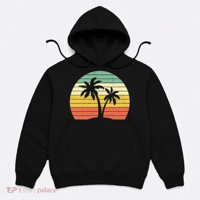 Palm Tree Retro Tropical Beach Hoodie