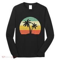 Palm Tree Retro Tropical Beach Long Sleeve Shirt thumb 0