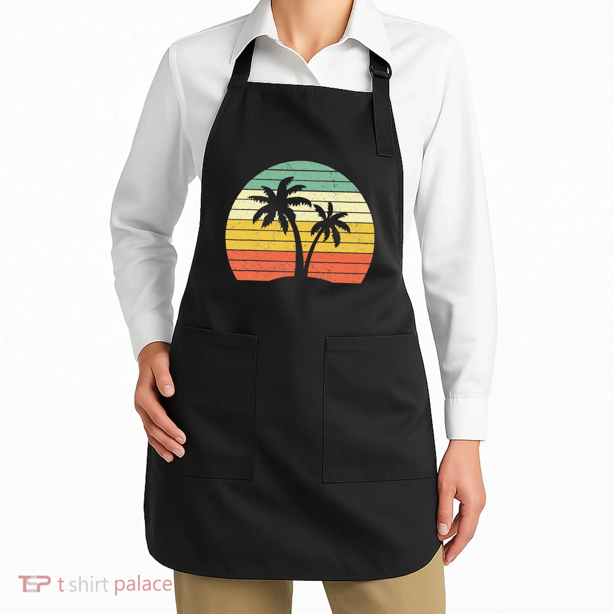 Palm Tree Retro Tropical Beach Apron