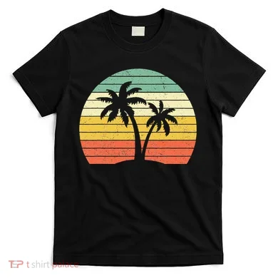 Palm Tree Retro Tropical Beach T-Shirt