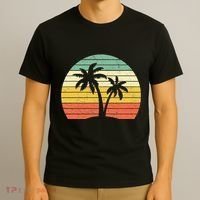 Palm Tree Retro Tropical Beach T-Shirt thumb 3