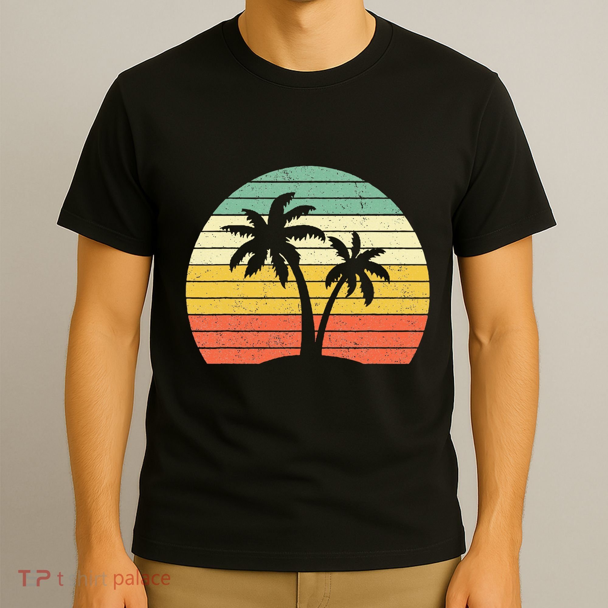 Palm Tree Retro Tropical Beach T-Shirt