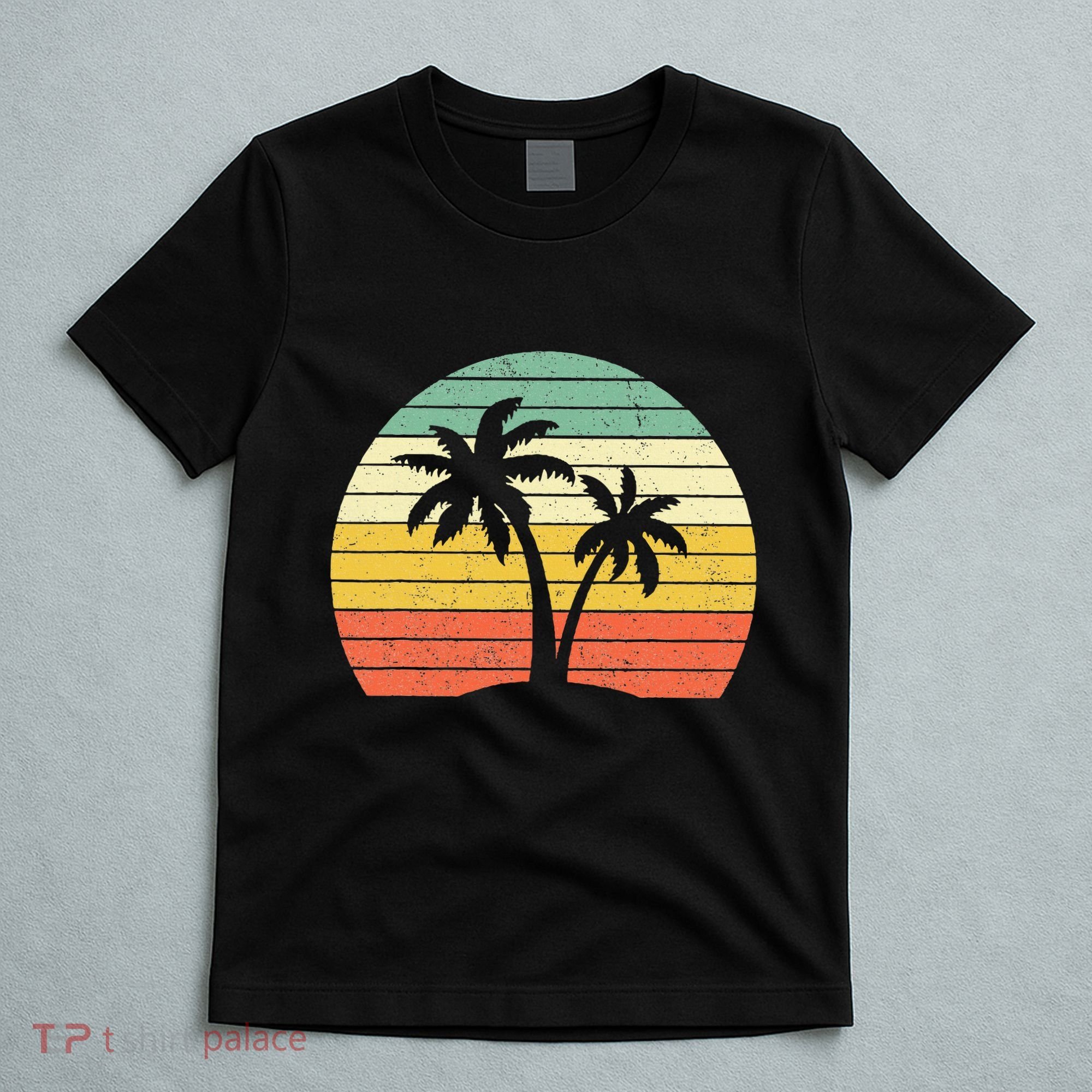 Palm Tree Retro Tropical Beach T-Shirt