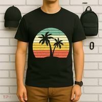 Palm Tree Retro Tropical Beach T-Shirt thumb 6