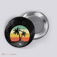 Palm Tree Retro Tropical Beach Button thumb 0