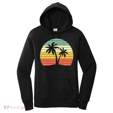 Palm Tree Retro Tropical Beach Women's Hoodie
