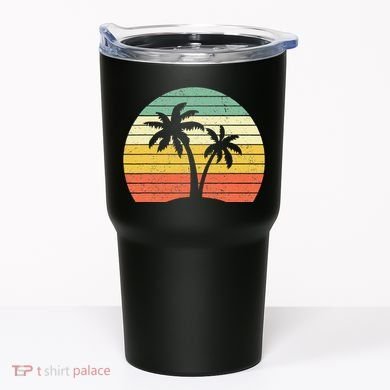 Palm Tree Retro Tropical Beach Tumbler