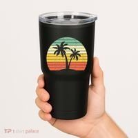 Palm Tree Retro Tropical Beach Tumbler thumb 2