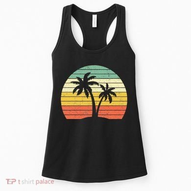 Palm Tree Retro Tropical Beach Women's Tank Top