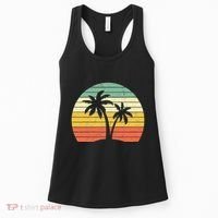 Palm Tree Retro Tropical Beach Women's Tank Top thumb 0