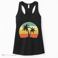 Palm Tree Retro Tropical Beach Women's Tank Top thumb 0