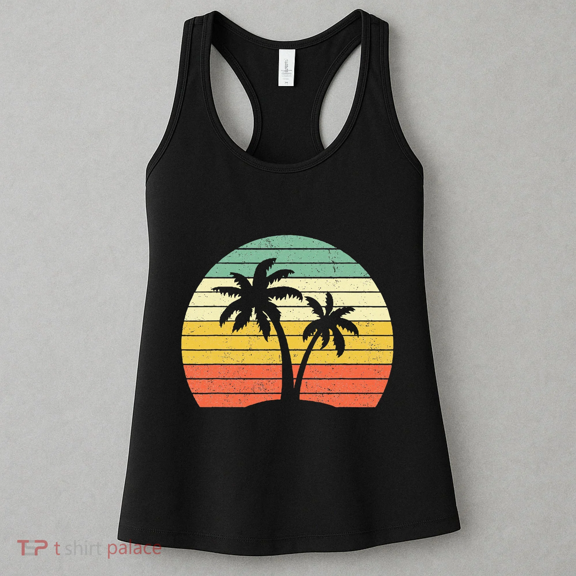 Palm Tree Retro Tropical Beach Women's Tank Top
