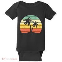 Palm Tree Retro Tropical Beach Baby Bodysuit thumb 0