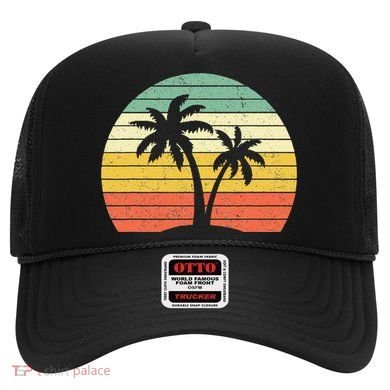 Palm Tree Retro Tropical Beach Hat