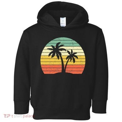 Palm Tree Retro Tropical Beach Toddler Hoodie