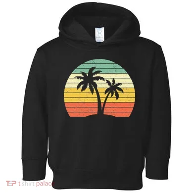 Palm Tree Retro Tropical Beach Toddler Hoodie