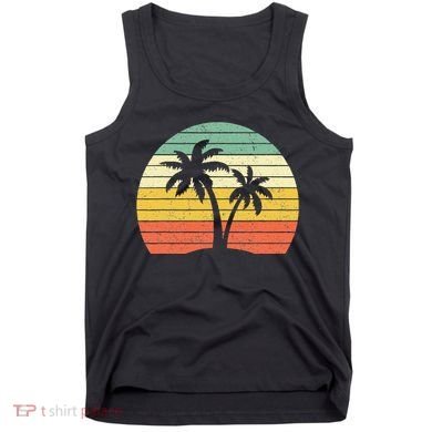 Palm Tree Retro Tropical Beach Tank Top