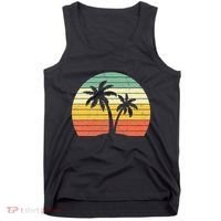 Palm Tree Retro Tropical Beach Tank Top thumb 0