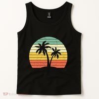 Palm Tree Retro Tropical Beach Tank Top thumb 2