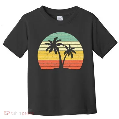 Palm Tree Retro Tropical Beach Toddler T-Shirt
