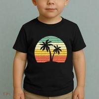 Palm Tree Retro Tropical Beach Toddler T-Shirt thumb 2
