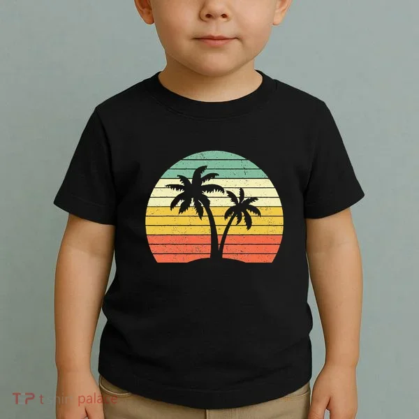 Palm Tree Retro Tropical Beach Toddler T-Shirt