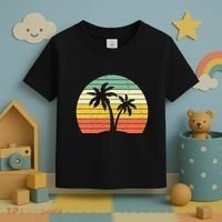 Palm Tree Retro Tropical Beach Toddler T-Shirt thumb 3