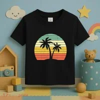 Palm Tree Retro Tropical Beach Toddler T-Shirt thumb 3